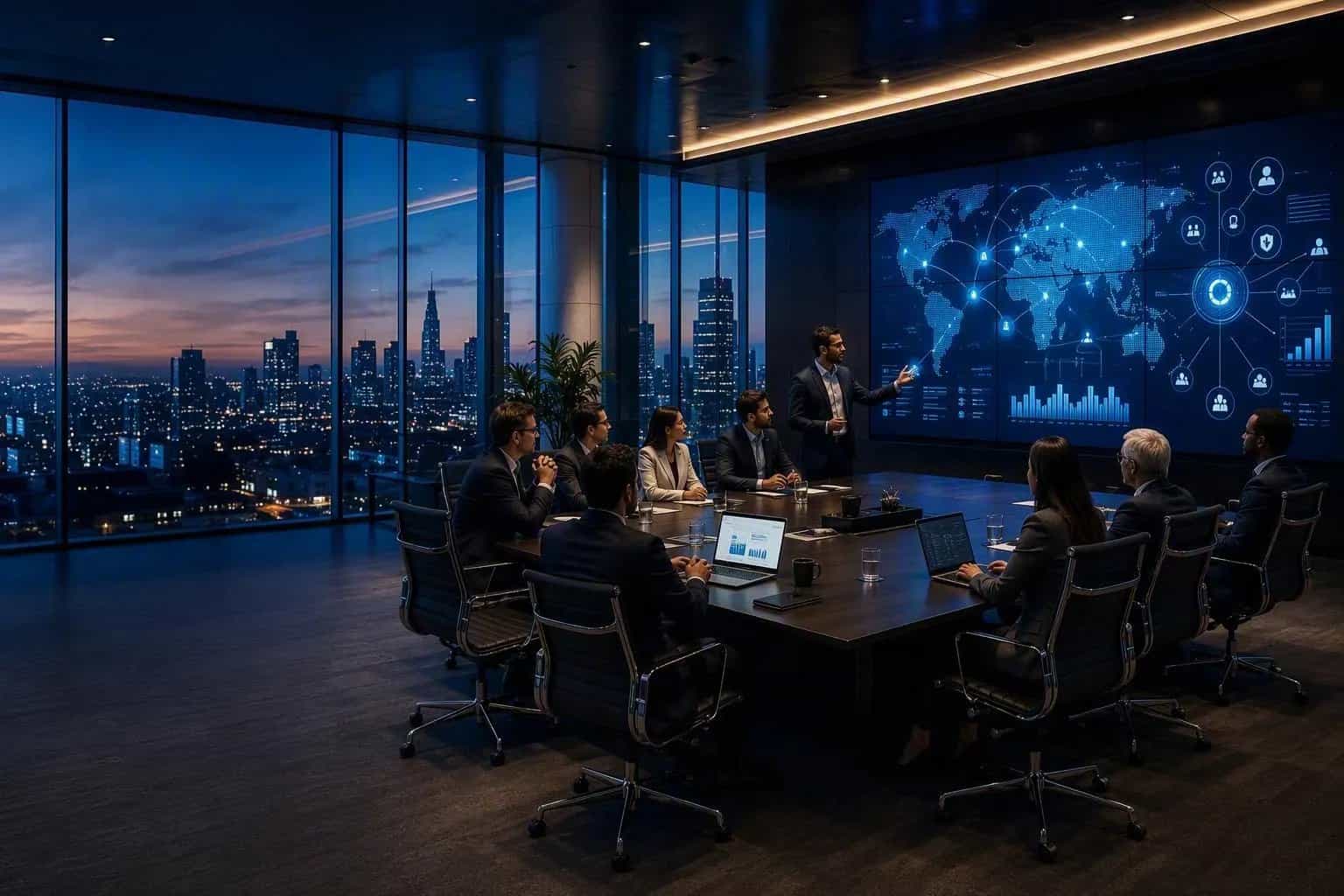 Enterprise IT team reviewing Microsoft 365 E3 E5 E7 licensing options on a screen
