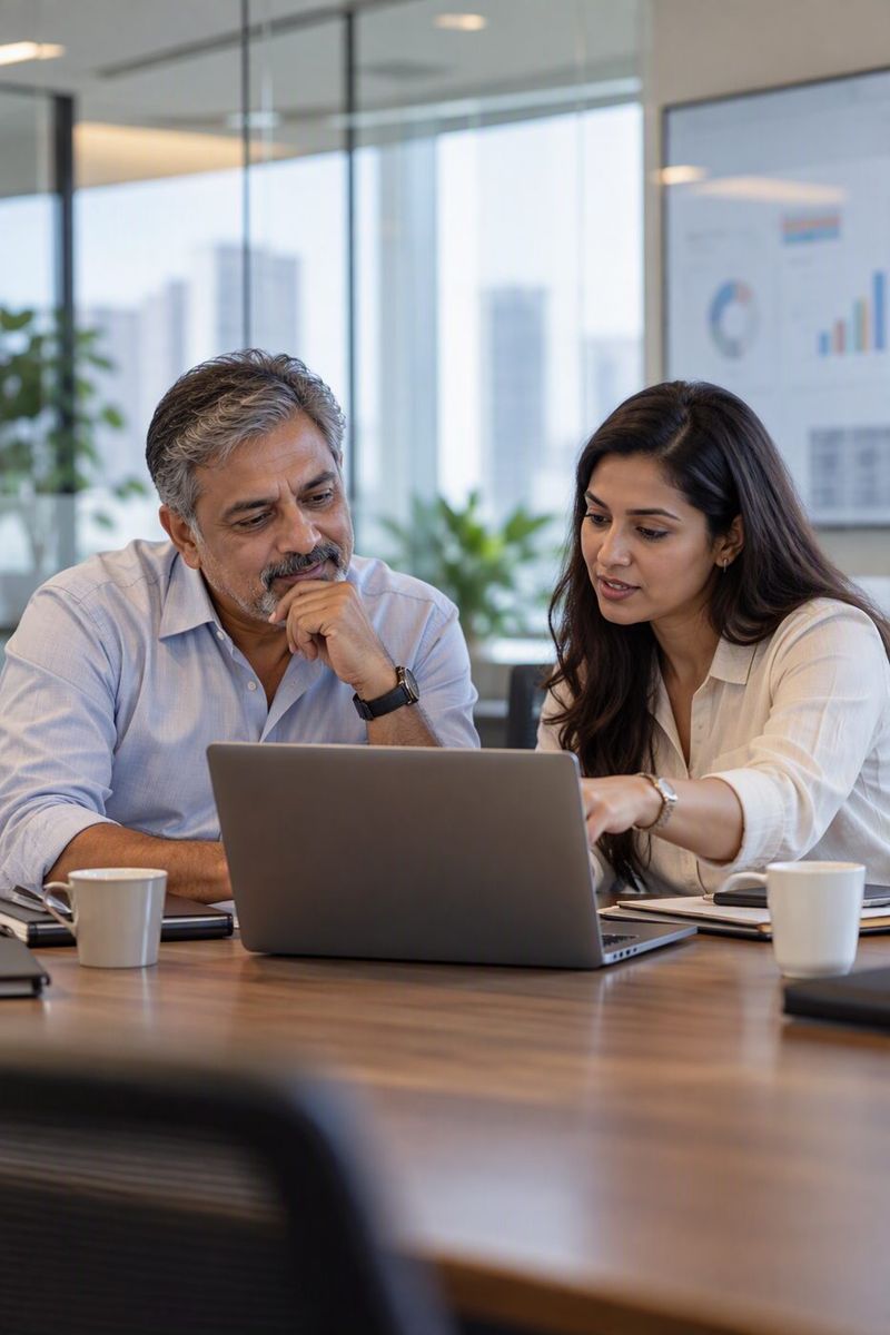 Business owner reviewing a Microsoft 365 report